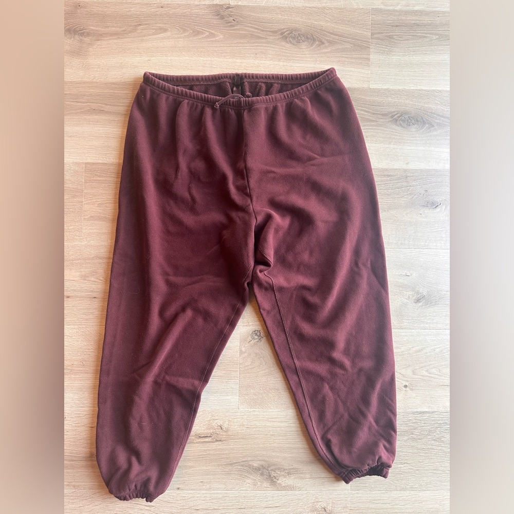 Cozy Maroon Fleece Bottoms